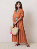 Alexandra | Women's Long Holiday Party Dress V Neck Ruffle Maxi