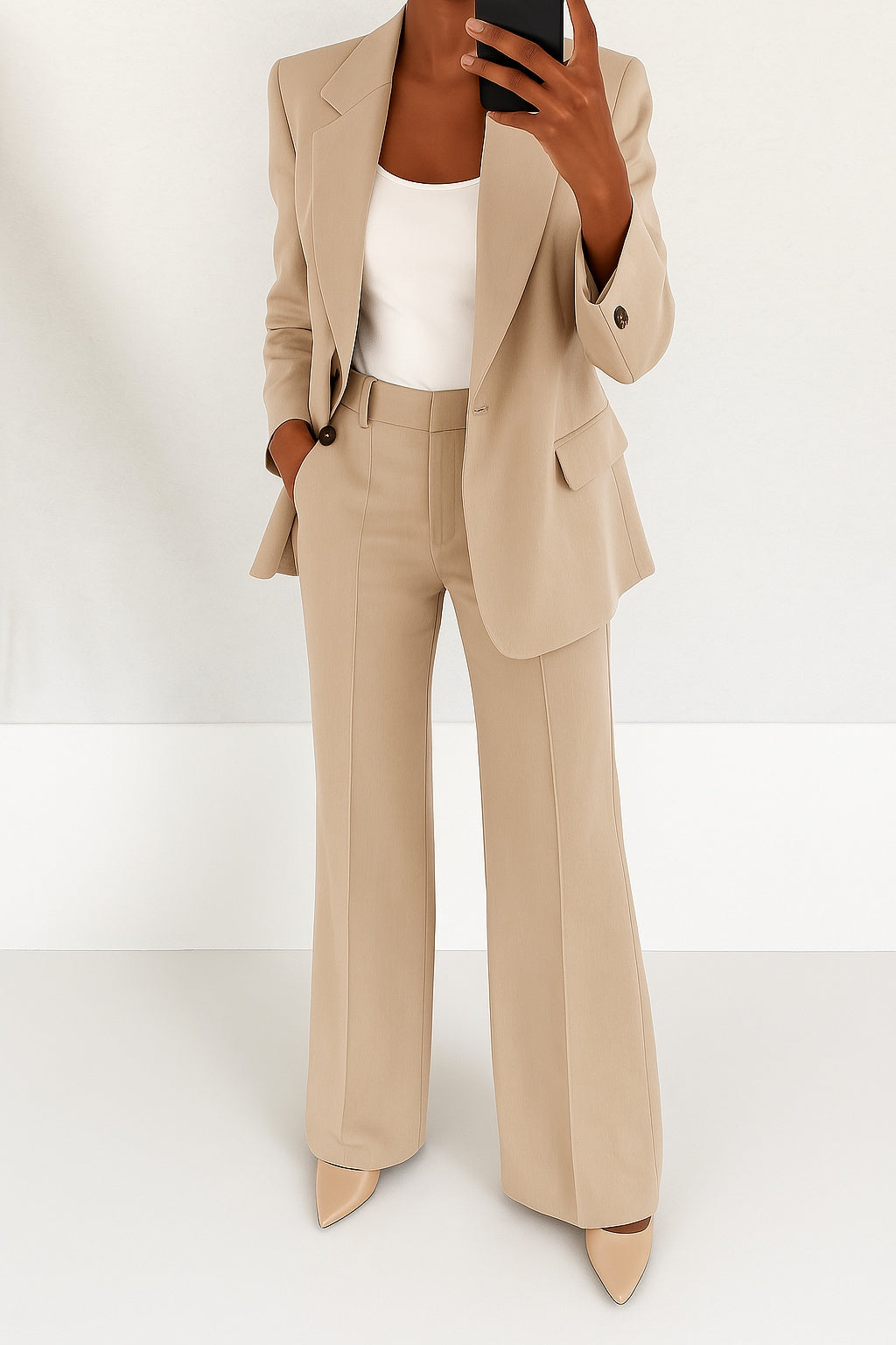 Megan | Women's Elegant Pantsuit Lapel Collar Blazer and Pants